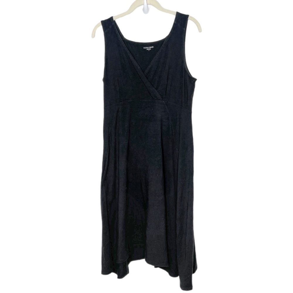 Eileen Fisher | Black V Neck Sleeveless Dress Small
